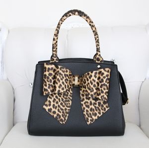 Crossi Black Leopard Print Bag Satchel